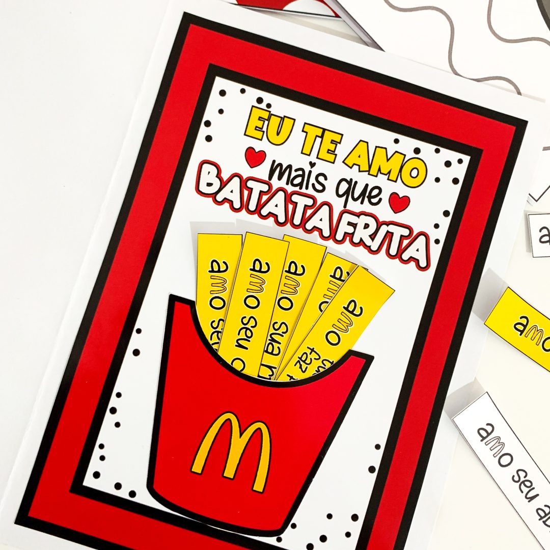 Cartão dia dos pais tema batata frita