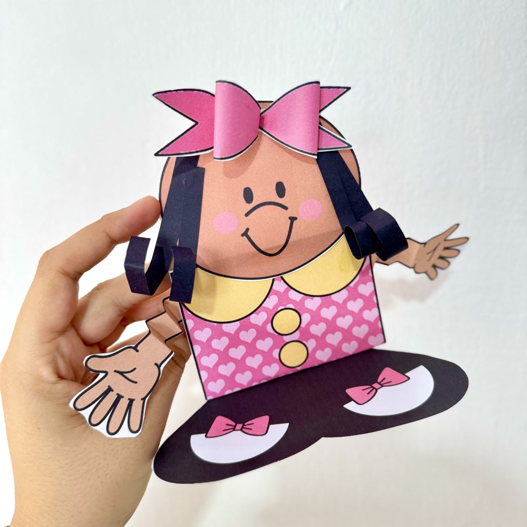 Atividade moça bonita do laço de fita.