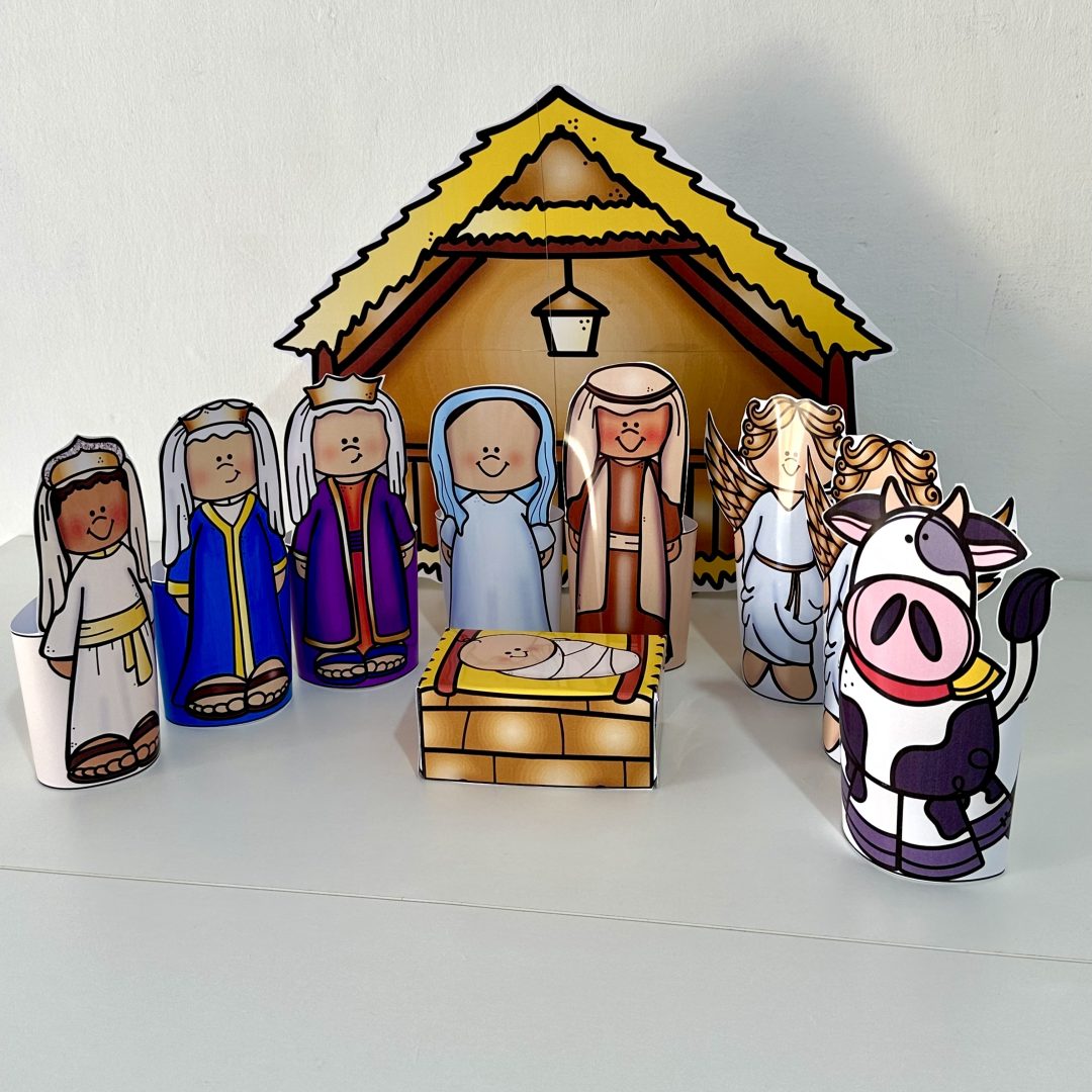 Presépio 3D colorido.