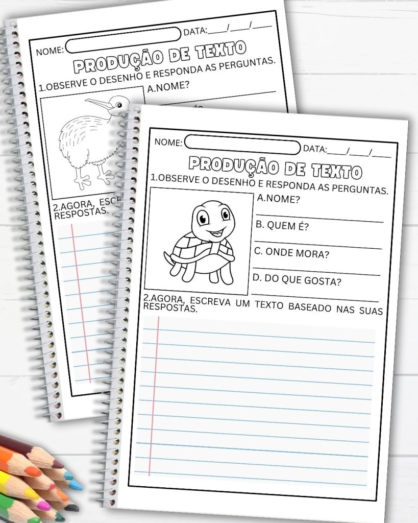 Caderno de produção de texto . – Prof Atividades Infantis