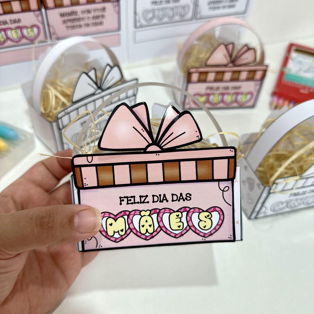 Cesta lembrancinhas dia das mães.