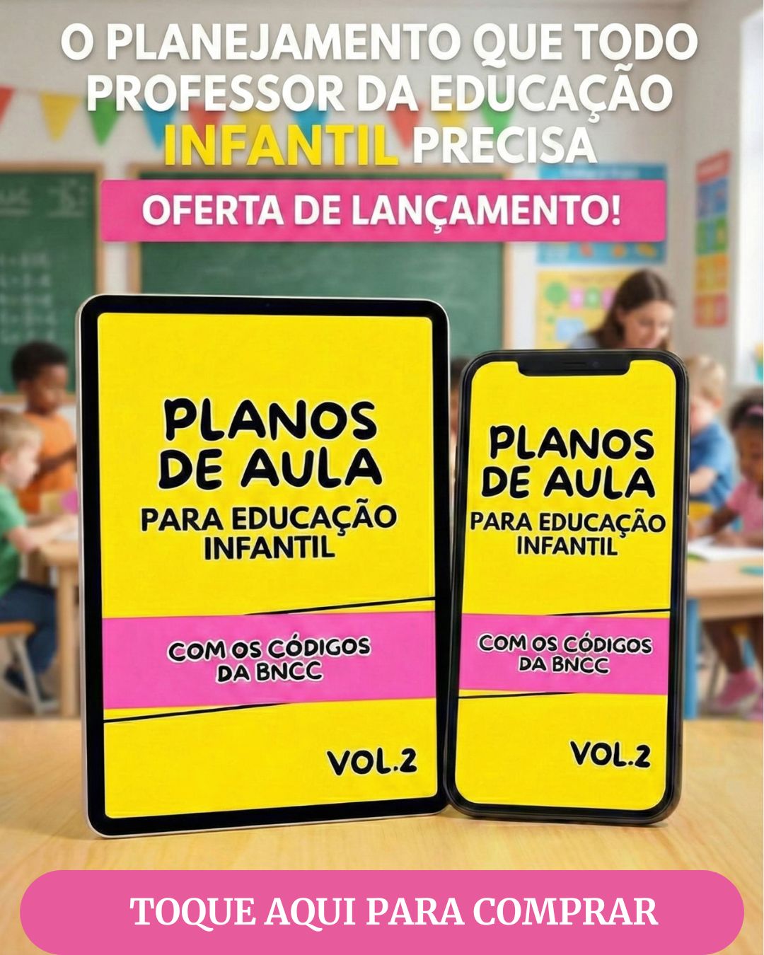 Planos de Aula – Educação Infantil (2 a 5 anos) Cansada de passar horas planejando e ainda ficar insegura se está alinhado à BNCC? Este e-book traz um ano inteiro de planejamento pronto, com sequências didáticas organizadas, atividades lúdicas e tudo estruturado para facilitar sua rotina. Você recebe: ✔ Planejamento completo ✔ Atividades envolventes ✔ Conteúdo alinhado à BNCC ✔ PDF pronto para imprimir ou usar no digital Chega de improviso. Chega de noites sem dormir. Mais organização, segurança e tempo para você. 📌 Produto digital em PDF 📌 Acesso imediato após a compra