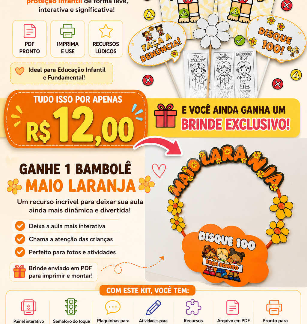 🧡 KIT MAIO LARANJA + BRINDE EXCLUSIVO 🎁
